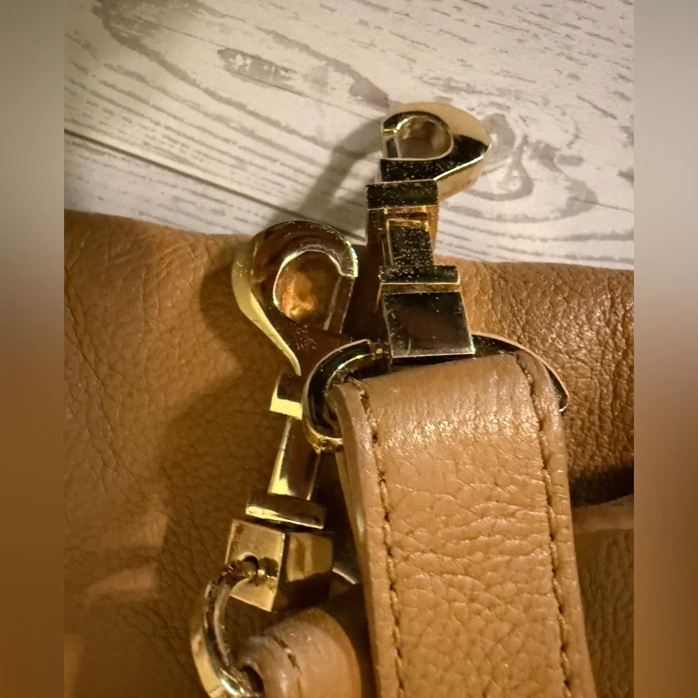 Tory Burch Brown Leather Amanda Foldover Crossbody Bag